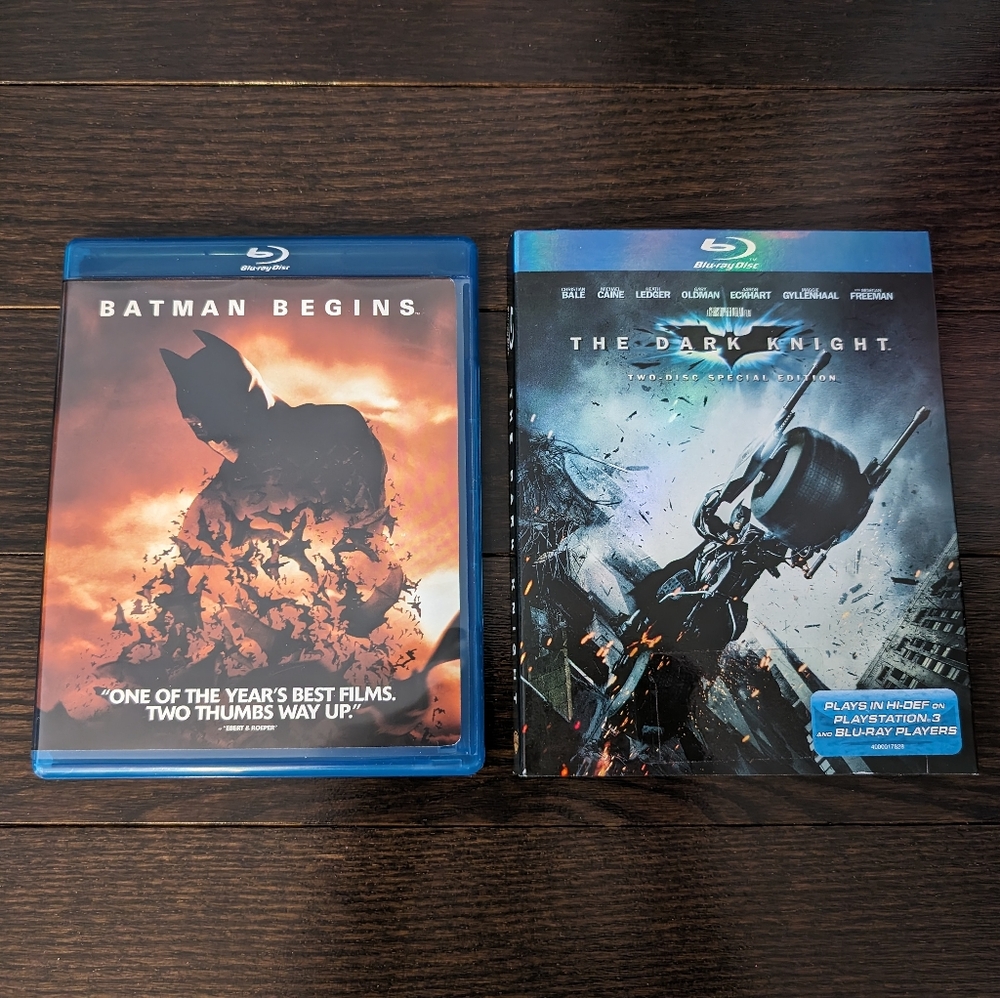 LIKE NEW Batman Begins + Dark Knight Blu-ray movies (set of 2), Christian Bale